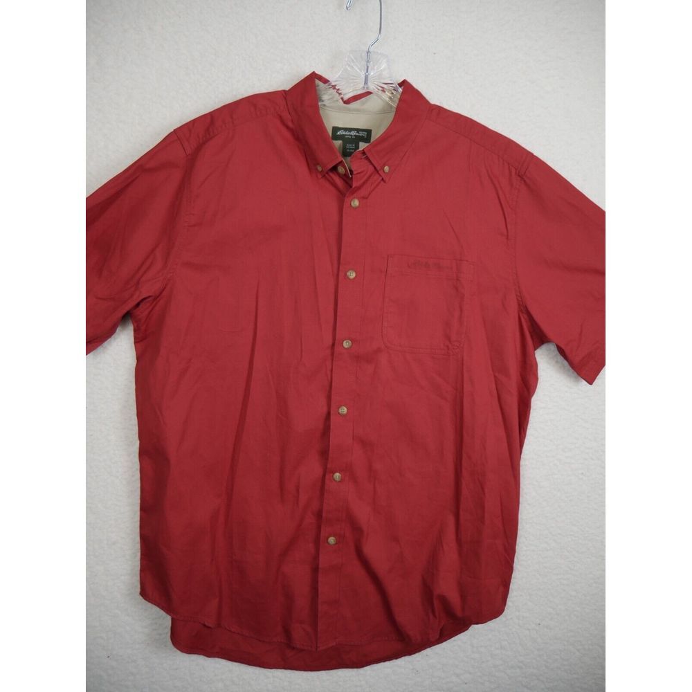 Eddie Bauer Shirt Mens Size XL Button Up Cotton Casual‎ Dress Short Sleeve Shirt
